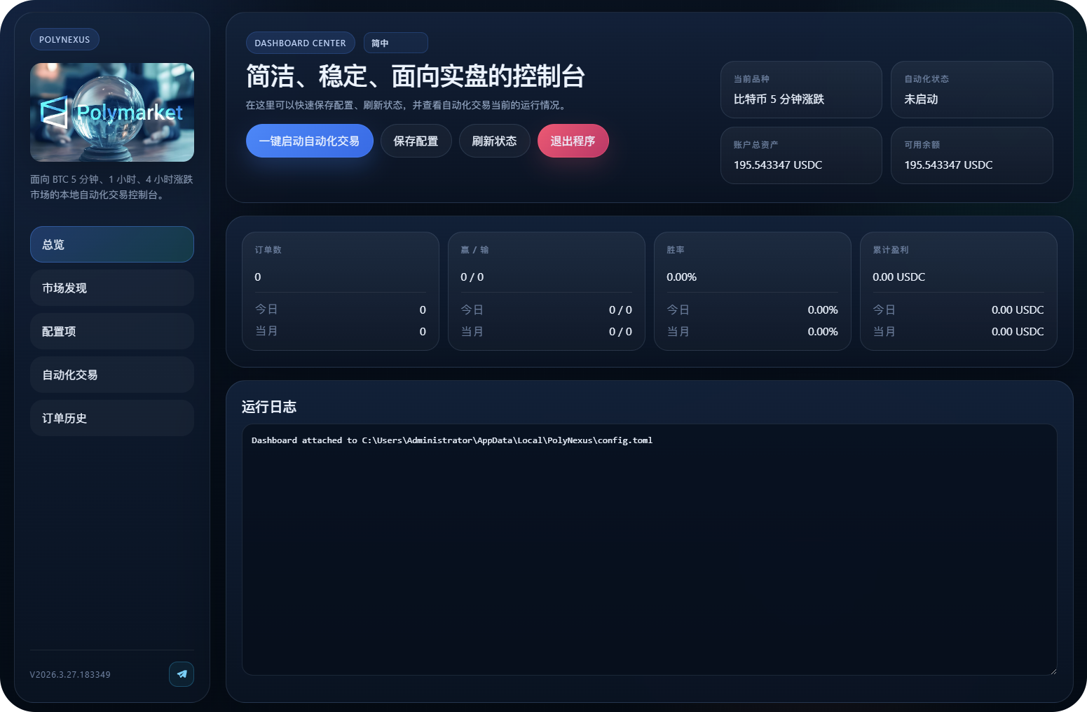 PolyNexus dashboard overview